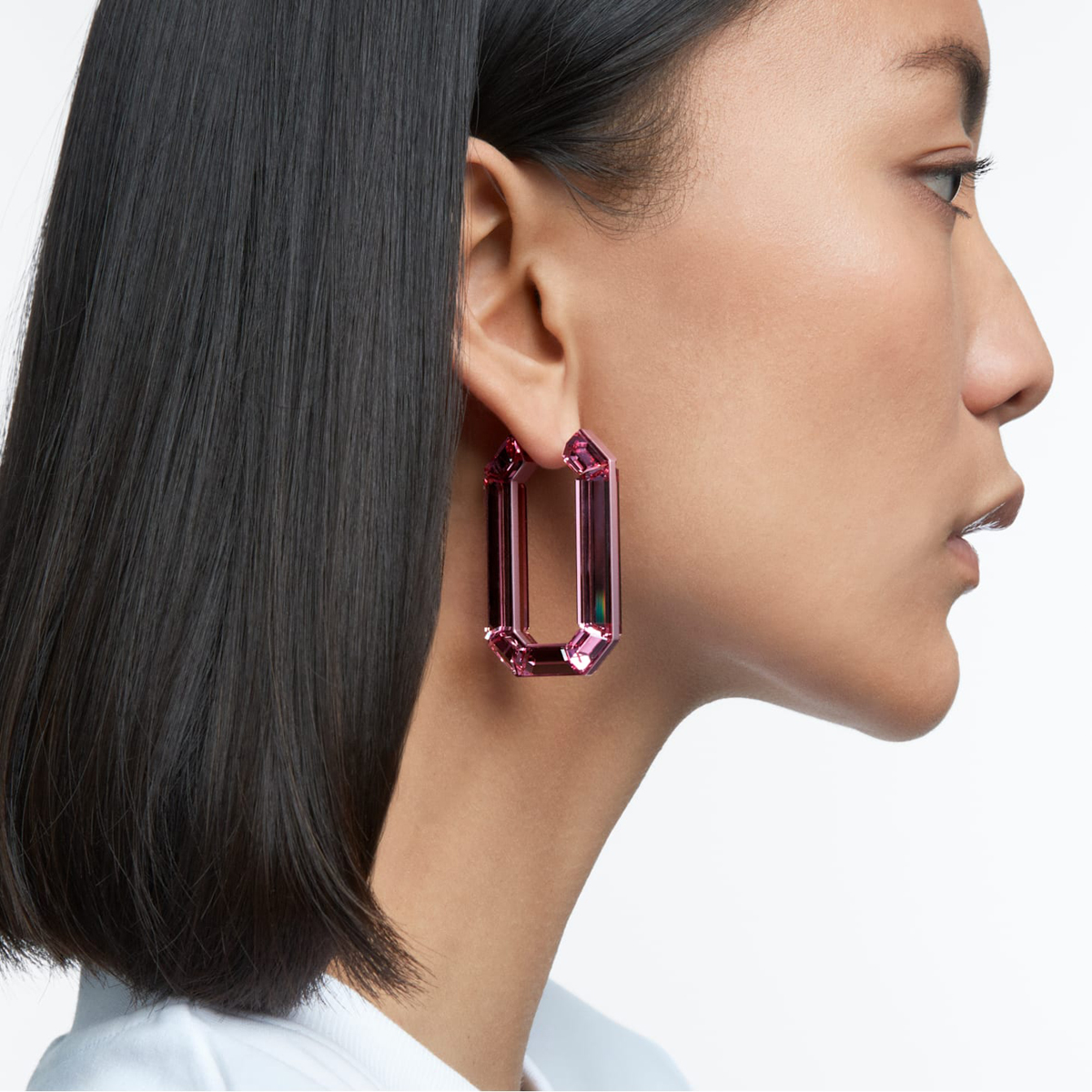 Swarovski Lucent Hoop Earrings, Pink